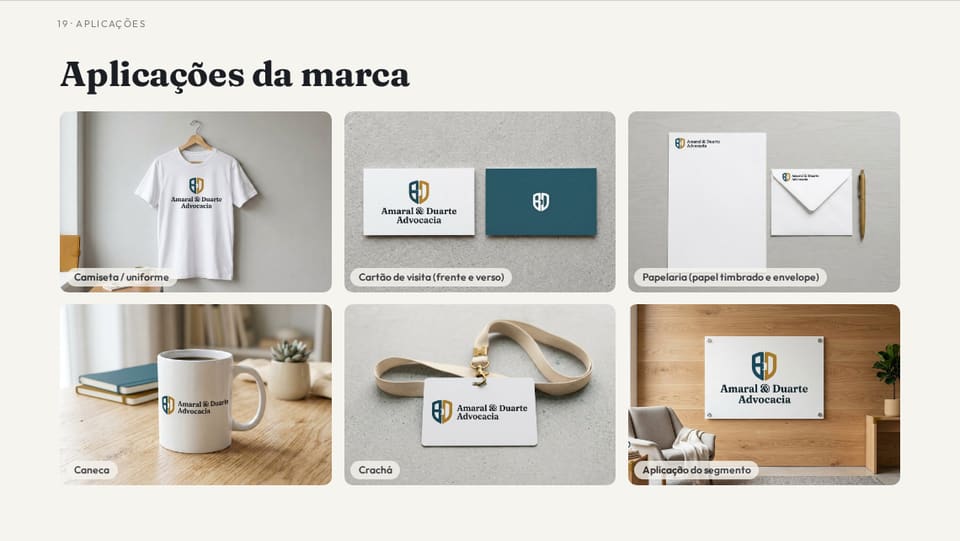 Aplicações da marca Amaral & Duarte Advocacia