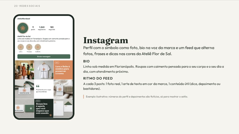 Instagram de exemplo de Ateliê Flor de Sal