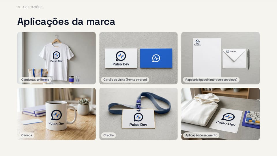 Aplicações da marca Pulso Dev